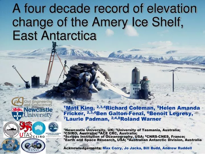 a four decade record of elevation change of the amery ice shelf east antarctica