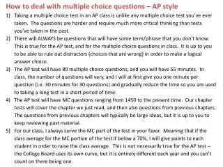 M.C. Questions on AP Test