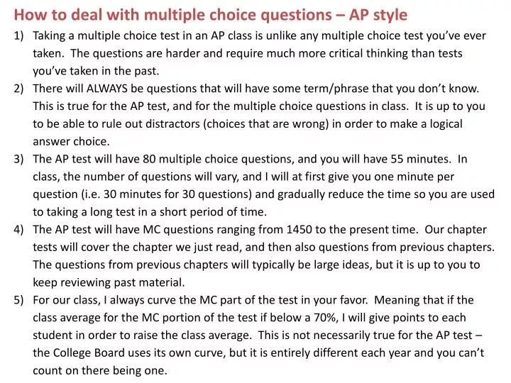 m c questions on ap test