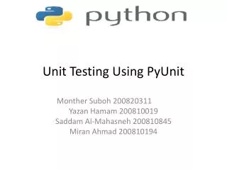 Unit Testing Using PyUnit