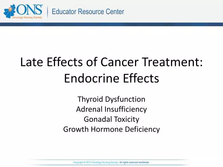 late effects of cancer treatment endocrine effects