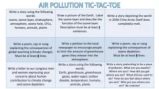 AIR POLLUTION TIC-TAC-TOE