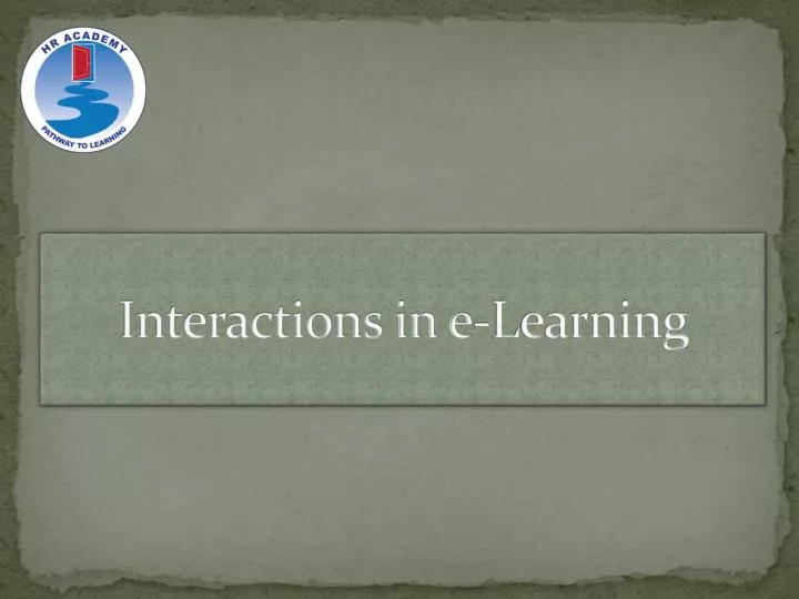 interactions in e learning