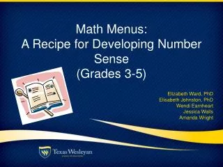 Math Menus: A Recipe for Developing Number Sense (Grades 3-5)