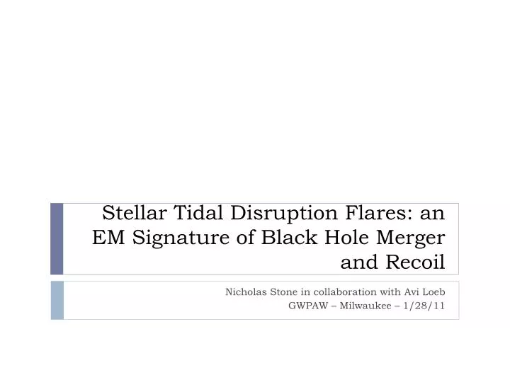 stellar tidal disruption flares an em signature of black hole merger and recoil