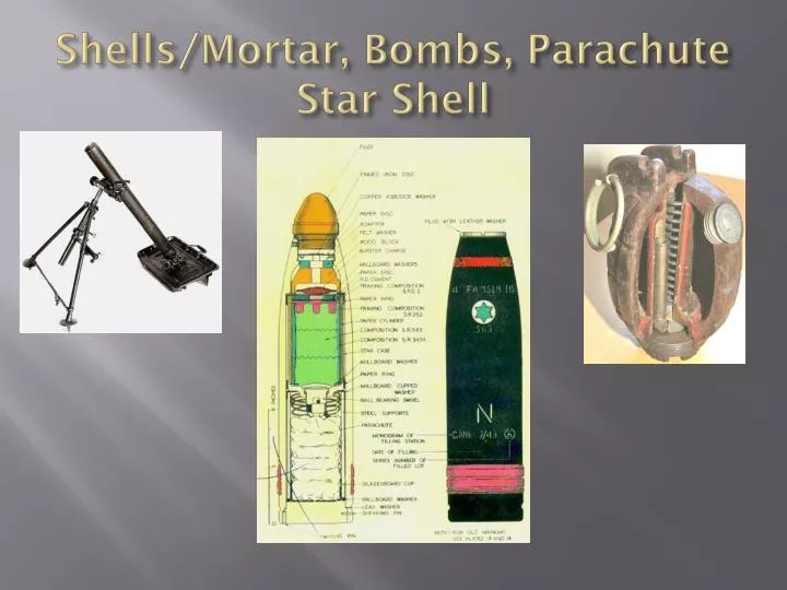 shells mortar b ombs parachute star shell