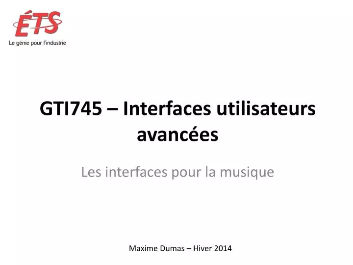 gti745 interfaces utilisateurs avanc es