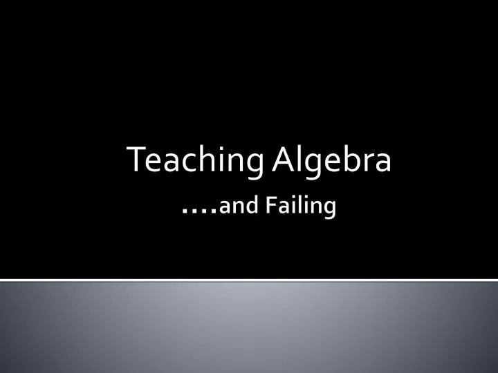 teaching algebra
