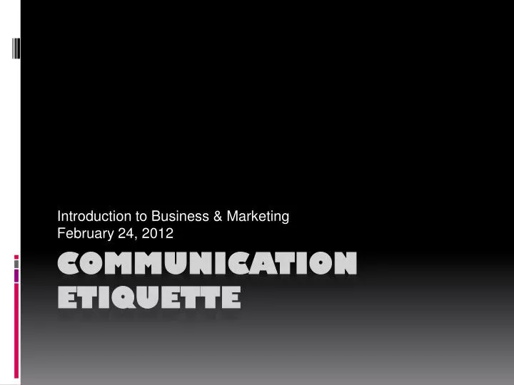 introduction to business marketing february 24 2012