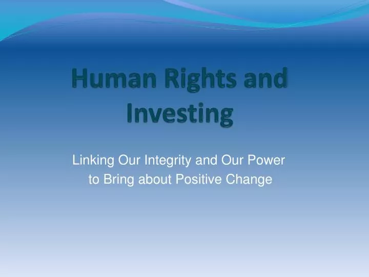 human rights and investing