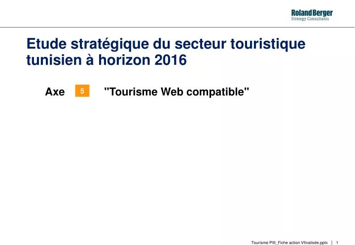 etude strat gique du secteur touristique tunisien horizon 2016