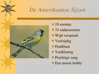 de amerikaanse sijzen