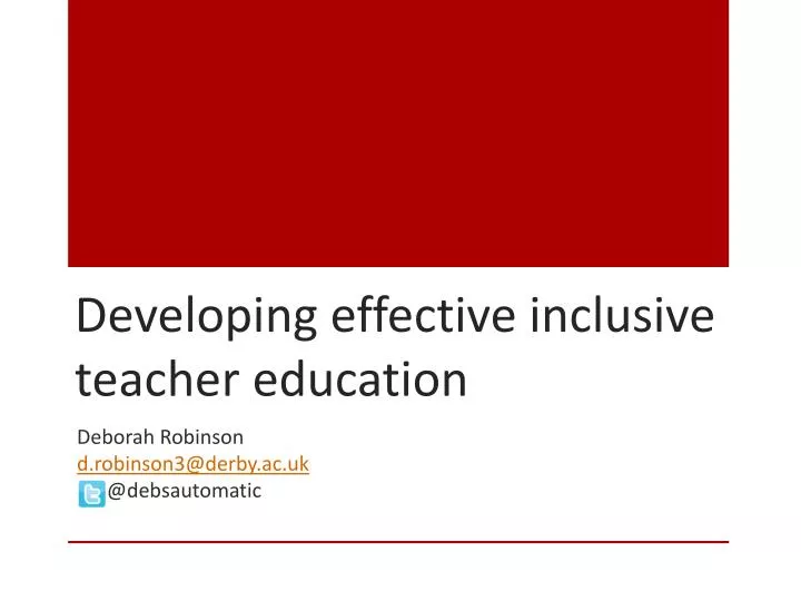 developing effective inclusive teacher education