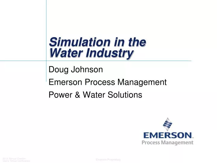 simulation in the water industry