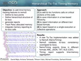 Hierarchical Tic-Toc Timing/Memory