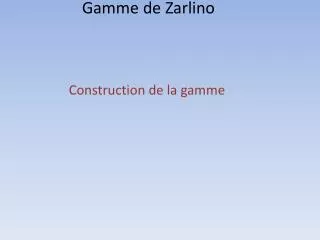 gamme de zarlino