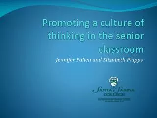 Promoting a culture of thinking in the senior classroom