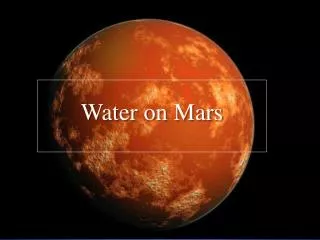 Water on Mars