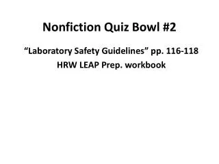 Nonfiction Quiz Bowl #2