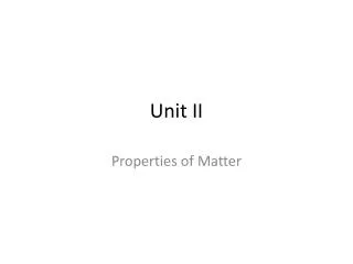 Unit II