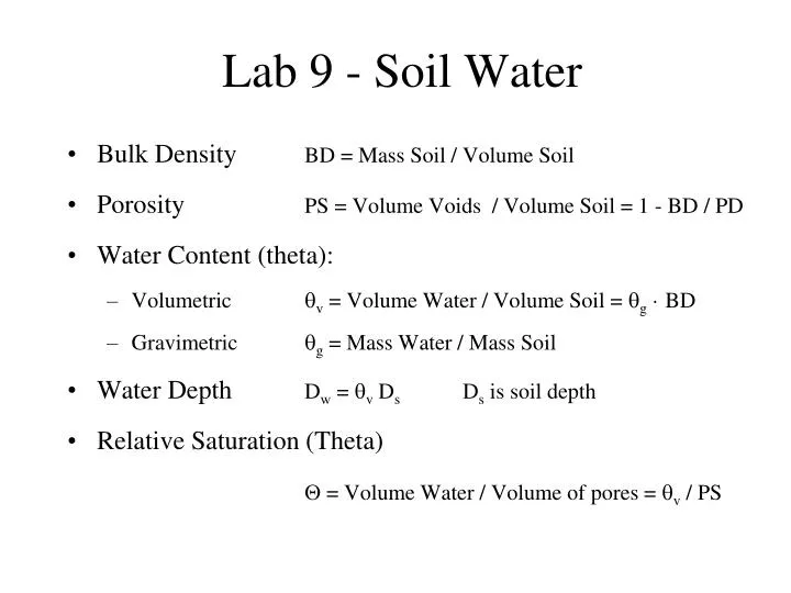 lab 9 soil water