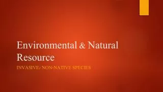 Environmental &amp; Natural Resource