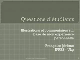questions d tudiants