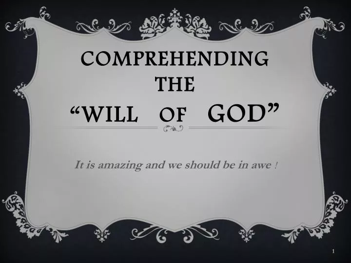 comprehending the will of god