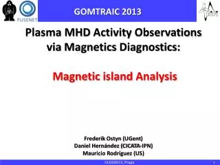 Plasma MHD Activity Observations via Magnetics Diagnostics : Magnetic island Analysis