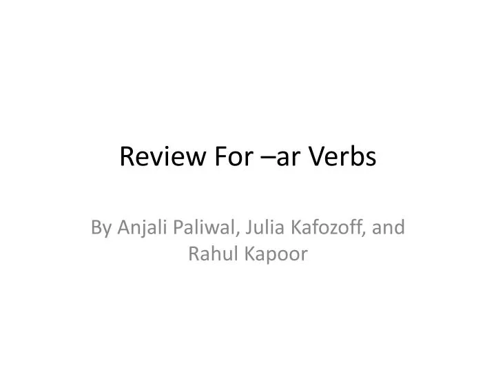 review for ar verbs