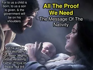 All The Proof We Need The Message Of The Nativity