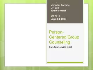 Person-Centered Group Counseling