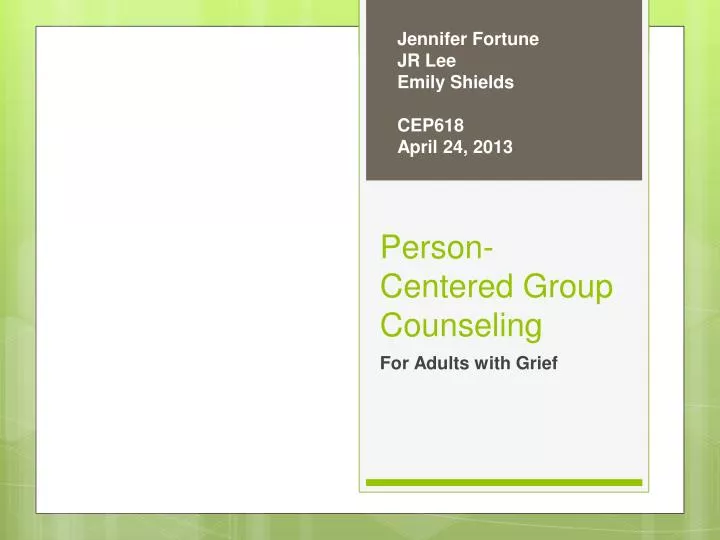 person centered group counseling