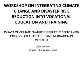 Jason Raubani Vanuatu Fisheries Department