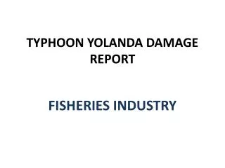 TYPHOON YOLANDA DAMAGE REPORT