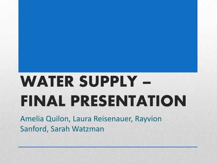 water supply final presentation