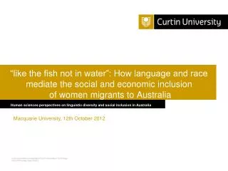 Human sciences perspectives on linguistic diversity and social inclusion in Australia