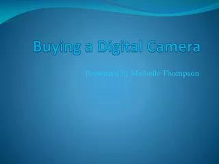 Buying a Digital Camera