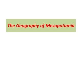 the geography of mesopotamia