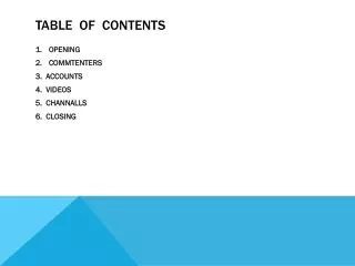 TABLE OF CONTENTS