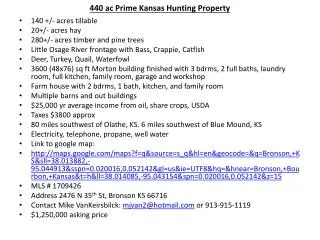 440 ac Prime Kansas Hunting Property
