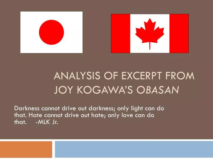 analysis of excerpt from joy kogawa s obasan