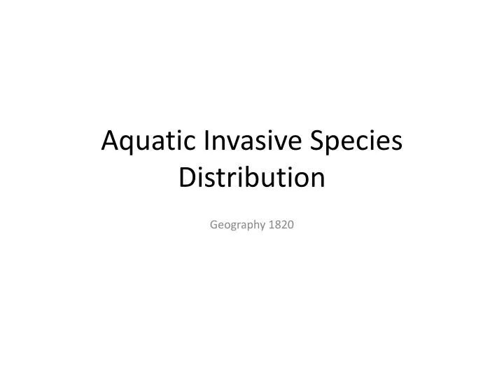aquatic invasive species distribution