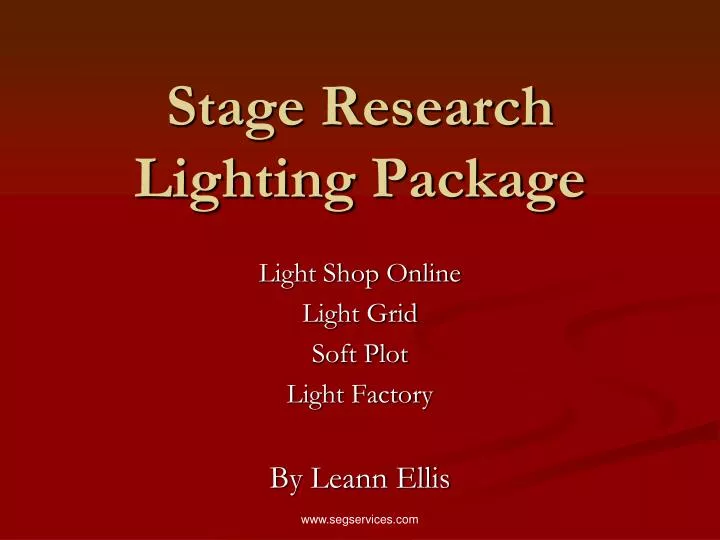 stage research lighting package