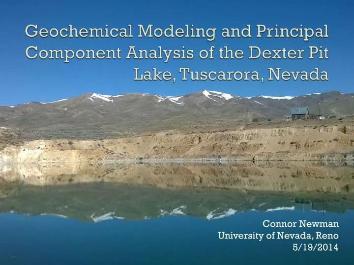 geochemical modeling and principal component analysis of the dexter pit lake tuscarora nevada