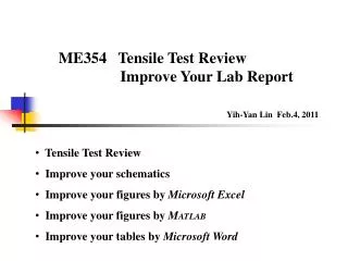 Tensile Test Review Improve your schematics Improve your figures by Microsoft Excel