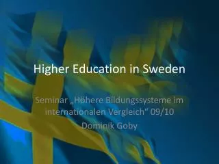 Higher Education in Sweden