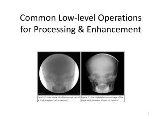 Common Low-level Operations for Processing &amp; Enhancement