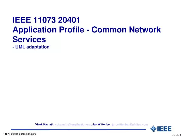ieee 11073 20401 application profile common network services uml adaptation