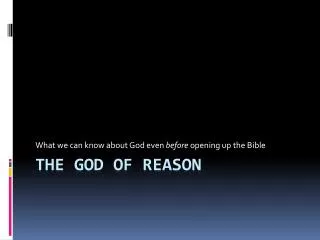 The God of reason